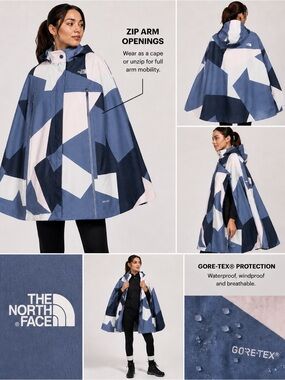 The North Face Apex Flex GTX Jacket Cape Women’s M Gore-Tex Waterproof Poncho